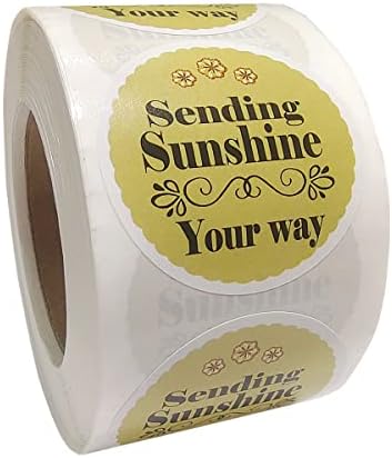 Изпращате Етикети Sunshine Your Way, 1,5-инчов Тематични етикети Sunshine Thank You за малкия бизнес, за Опаковане