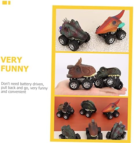 Toyvian 6 бр., Миниатюрни играчки с Динозавром, Малки Машинки, Малки Камиони, Детска Фрикционная Машина, Превозни Средства,