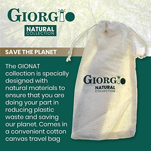 Giorgio GIONAT6 Естествена Дървена четка за коса за Разнищване на коса - Гребен с Половини, фин и широк зъб за Къдрава