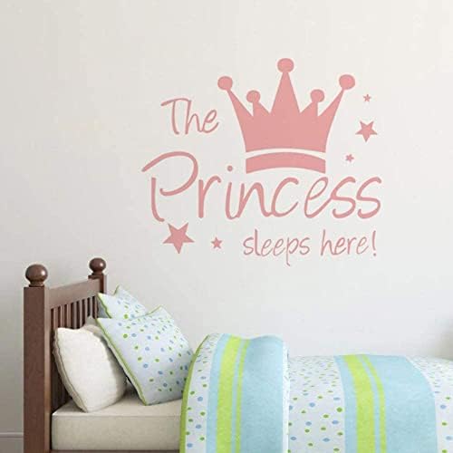 МАСКАРЕ Короната Звезда Стикер На Стената Принцеса Спи Тук Стикер за Стена, Арт Декор за Детска Спалня Детска