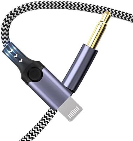Кабел Aux за iPhone, [Сертифициран от Apple Пфи] Жак за слушалки на iPhone, стереофоничен кабел с 3,5 мм за свързване на