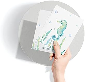 Хартия Twigs - Картички за водене на бележки по темата на океана - Комплект от 12 празни карти (5,5 х 4,25 инча) от 12 конвертами - Екологично чисти офис консумативи - Произвед?
