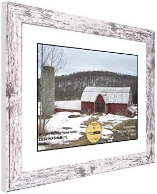 Творчески рамки за снимки 8x10 Разкриваща бял мат в нашата дървена рамка с размер 11x14 инча Включва Стъкло,
