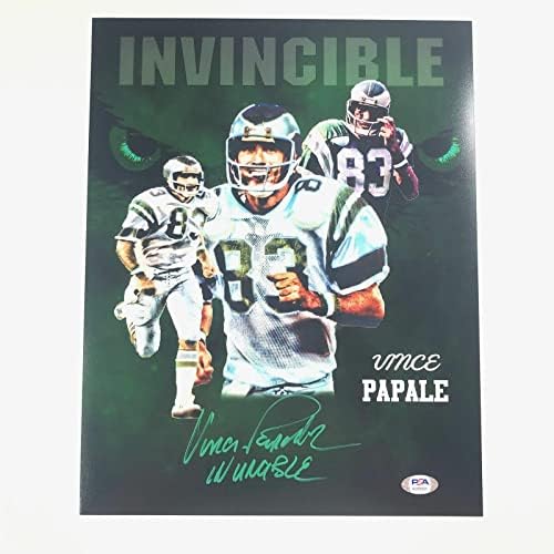 ВИНСЕНТ ПАПАЛЕ подписа снимка 11x14 PSA / ДНК Philadelphia Eagles С автограф - Снимки NFL с автограф
