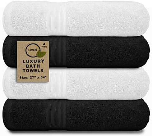 Луксозни хавлиени кърпи Softolle от памук - 600 ГОРИВО Памучни кърпи за баня - Комплект от 4 Хавлиени