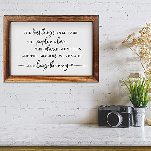 CHDITB най-Добрите неща в живота Дървена Табела с надпис в рамка (16 × 11), Дървени Стенни Табели с Вдъхновяващи цитати за домашен интериор, Реколта Стенни Художествена И?