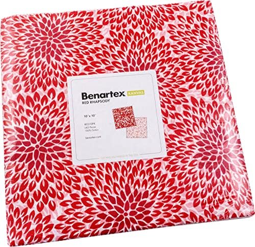 Kanvas Studio Червена рапсодия отгледа 10х10 опаковка от 42 10-инчов квадратчета бутер торта Benartex