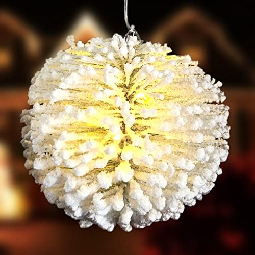 Коледна led лампа под формата на подвесного цвете във формата на Снежинка - Бяло памучно цвете осветление за
