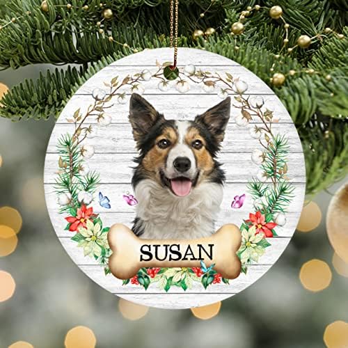 Персонализирани Украшение за Домашни Любимци Обичай Коледен Орнамент За Кучета Паметник Коледен Орнамент за