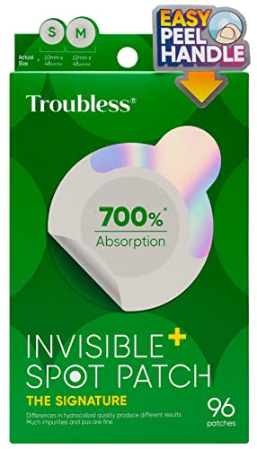 Помощ от акне Troubless Invisible - Маркови Гидроколлоидные петна от акне на лицето | Тънки петна от акне с удобна дръжка |