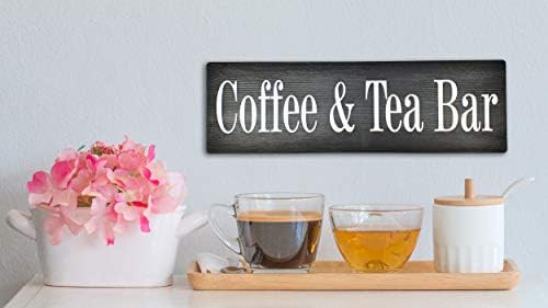 MarthaFox 20x56 см, Дървена Табела, Знак за Кафе и Чай на бара, Знак за Кафе и Чай на бара, Декор Фермерска къща, утайка