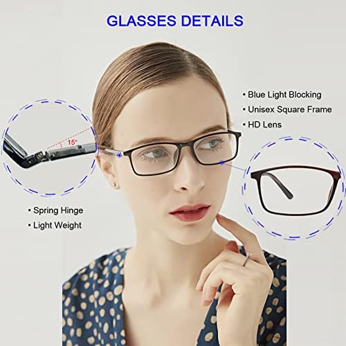 YTDBNS Очила за четене със заключване синя светлина - 2 опаковки компютърни ридеров за мъже и жени, черен