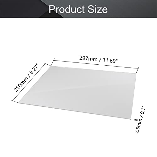 Изберете Прозрачен Акрилен лист 11,69 x 8,27 От Лят Плексиглас с Дебелина 0,10 (2,5 мм), Прозрачен Панел със Защитно хартия