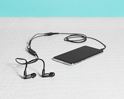 Опънат шумоизолирующие слушалки Shure AONIC 3, чист звук, един шофьор с бас, надеждна кацане в ухото, сменяем кабел, трайно качество, съвместимост с устройства на Apple и Androi