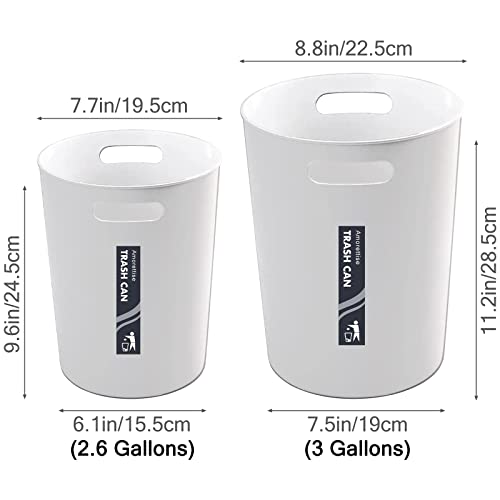 Малката кофа за боклук Amorettise 4 опаковки за баня - кош за отпадъци с обем 3 литра / 12 литра, през Цялата Пластмасов