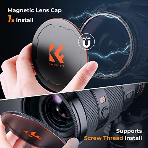 K & F Concept 55 мм Магнитен UV филтър за защита на обектива MC + Капак на филтър за обектив с 28 Многослойными