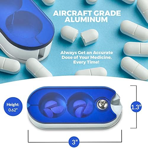 Фрези за таблетки с противоударен (опаковка от 2 броя) – Алуминиева Преносим и компактен Таблеткорезка за Продълговати