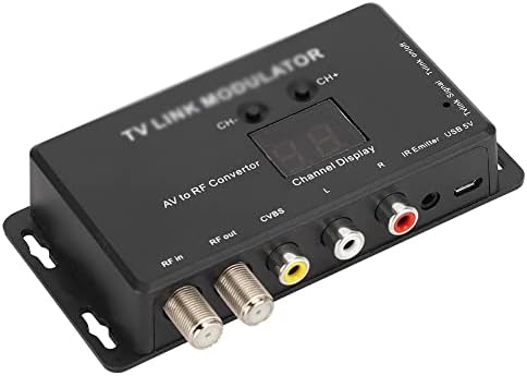 XWWDP UHF TV Link Модулатор на AV-преобразувател на RF и IR удължител с 21-канальным дисплей PAL/NTSC Допълнително Пластмаса Черен (цвят: A)