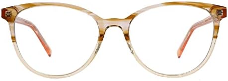 Очила VINCI VERONA Blue Light Blocking за мъже / за Жени с Прозрачни лещи, за облекчаване на напрежението на очите, намаляване на отблясъците и защита от uv (прозрачно оранжев Caldonazzo)