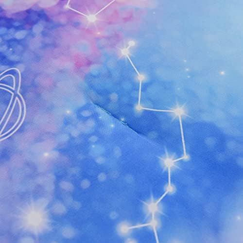 Комплект спално бельо NTBED Galaxy от Мек Микрофибър с брилянтен принтом Съзвездие, Комплекти Спално бельо за Юноши, Момчета, Момичета, Деца (Синьо, лилаво, Twin6pcs)