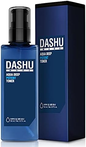 DASHU Мъжки Aqua Deep Potent Toner 5,17 течни унции – Тоник за лице, свива порите, за всички типове кожа, Възстановява