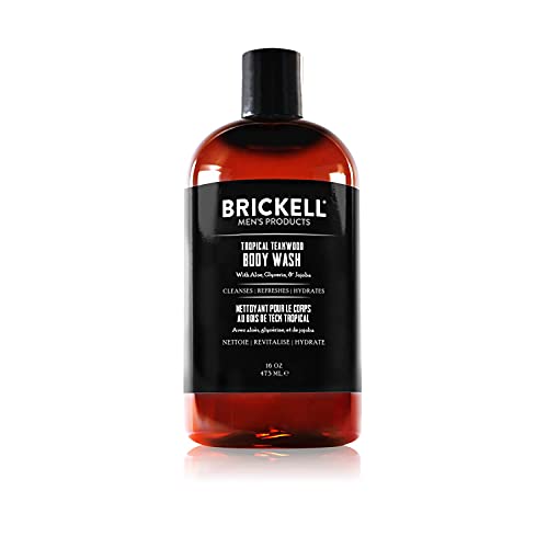 Brickell Men ' s Бодрящее средство за измиване на тяло за мъже, Натурален душ гел дълбоко почистване с алое,