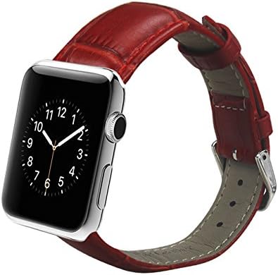 Каишка за часовник Reiko 42 мм от естествена кожа без переходников за Apple Watch - Червен