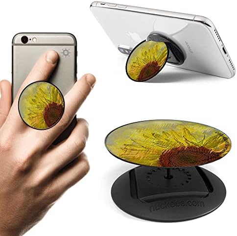 Поставка за телефон в стил гръндж с акварельными пръски от слънчоглед е подходяща за iPhone, Samsung Galaxy и не само
