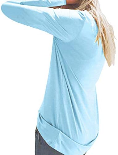 Дамски Модни Основни Летни Тениски с Дълъг Ръкав, Потници, елегантно облечен Ежедневни Лятна Туника, Тениски, Блуза, Сексуална