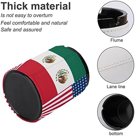САЩ Мексикански Флаг Кожена Пепелник Титуляр за Цигарения Пепел Чаша за Кола Домашния Офис, Закрит и Открит 3,1 X 4