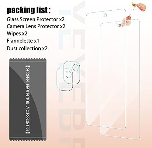 Защитно фолио за екран на Мото One 5G Ace + screen protectors за обектив на камерата от YEBF, [2] Защитен слой от закалено стъкло [Без мехурчета] [Подходяща за своята практика] Предпа?