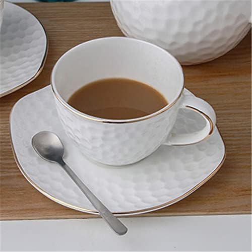 ZLXDP Набор от Кафе Чаши Бяло Костен Порцелан в Европейски Стил, Определени за Следобеден Чай, Чаена Чаша, 15 Кафе