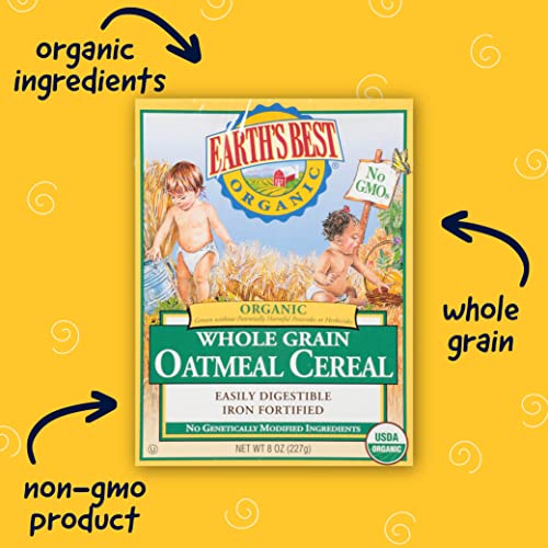 Най-добрата органична бебешка храна на Земята, Органични Пълнозърнести Овесени люспи за бебешка храна, Без ГМО,