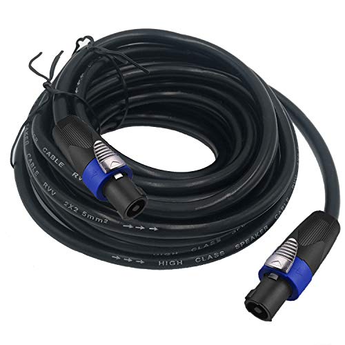 ITSROCK 2 Комплекта от 30-подножието на кабела Pro Speakon за да се свържете с Speakon, Двойка кръпка-кордов 12AWG, Професионален