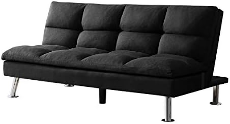 Разтегателен диван-futon за отдих (черен)
