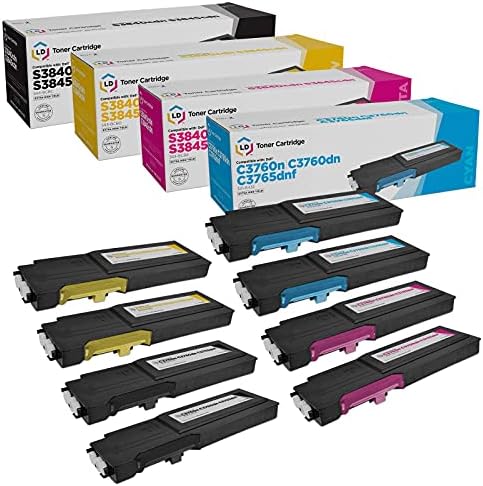 Съвместими с продуктите на LD резервни касети с тонер за Dell Color Laser C3760 C3765 Extra High Yield (2