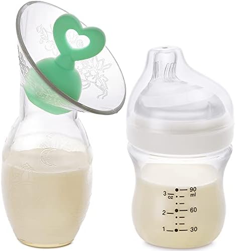 Комплект бебешки бутилки в еко-стил, ръчно изработени молокоотсос и корк (Две шишета по 150 мл + помпа по 90 мл)