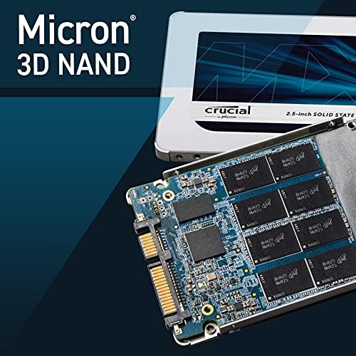 Вътрешен твърд диск Ключова MX500 обем 1 TB 3D NAND SATA 2.5 инча, скорост до 560 Mb/сек - CT1000MX500SSD1