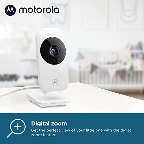 Motorola Baby Monitor - Видеоняня VM482 с камера, радиус на действие на 1000 фута, 2.4 Ghz безжична цветен екран от 2,4 инча, Едностранно звук, ръчно завъртане / накланяне, цифрово увели?