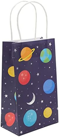 Малки подарък пакети за партита в космоса с дръжки за рожден ден Galaxy (24 опаковка)