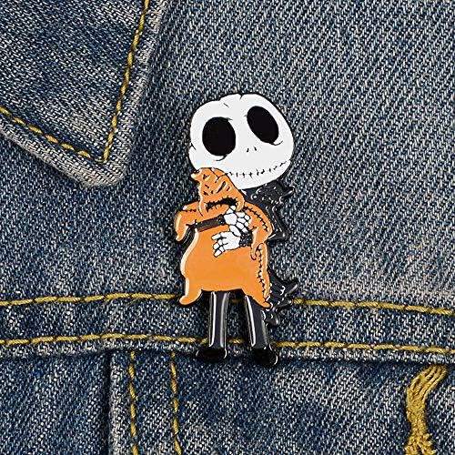 SaiDian 1 бр скелет, брошка анимационен филм, PIN ревера Хелоуин емайл игли икони на раница, чанта тениска