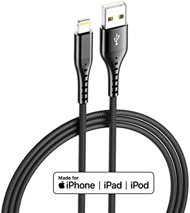 4 Цветен Кабел Lightning 6 МЕТРА Зарядно устройство за iPhone 6 ФУТА Бърз Кабел 4 опаковки Сертифициран от Apple Пфи Дълъг USB Кабел за зареждане на устройства на Apple Charger, iPhone 12 / 11
