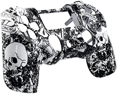 Специално Изработени по Поръчка в пълен размер участъка с бутоните на Безжичния контролер на Sony Playstation 4 PS4 - Изработена по Поръчка Хидроизолационна Бяла Кожа Crazy Skull