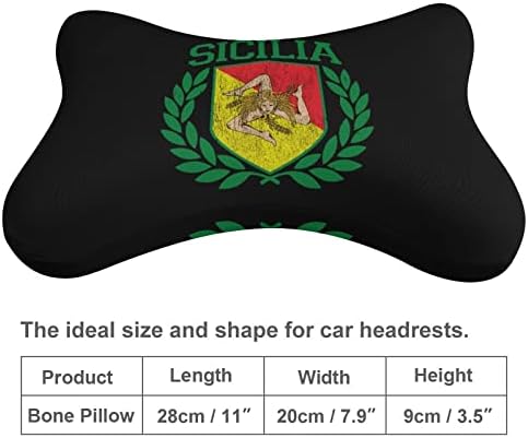 Сицилиански Флаг на Щита с Лаврами Автомобилни Възглавница За Шията от Пяна с Памет Ефект Мека Възглавница на облегалката
