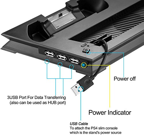 Аксесоари за PS4 Slim Конзола Вертикална Поставка Охлаждащ Вентилатор Контролери зарядно устройство ще захранване