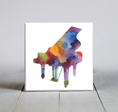 Декоративни плочки за пиано с абстрактна акварел (6 X 6 в рамка)