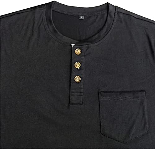 M & F EVENMINE/ Мъжки Модни и Ежедневни тениска с лента Отпред, Основни Тениски Хенли с Дълъг/Къс ръкав, Памучен Тениска