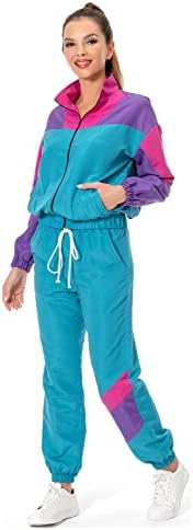 MASSWO Женски Комплект спортни облекла на 80-те години от 2 теми, Ежедневни Спортни Костюми в Ретро стил, Ретро