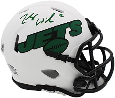 Зак Уилсън Подписа Мини-Каска New York Jets Speed Lunar NFL Mini - Мини-Каски Колеж С Автограф