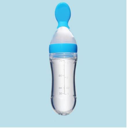 Botella de alimentación exprimible de silicona para entrenamiento de Bebes recien nacidos